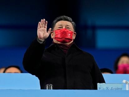 Xi Jinping, el 20 de febrero durante la ceremonia de clausura en Pekín de los Juegos Olímpicos de Invierno.