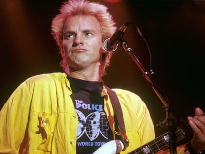 Sting, en un concierto de The Police celebrado el 17 de septiembre de 1983 en Augsburgo (Alemania).