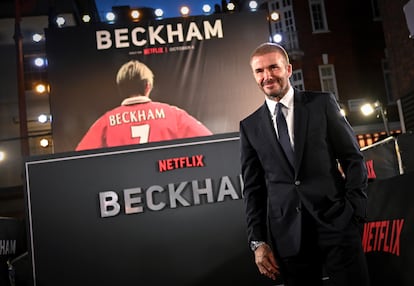 David Beckham posa en la presentación de su documental, ’Beckham’, el 3 de octubre de 2023 en Londres.