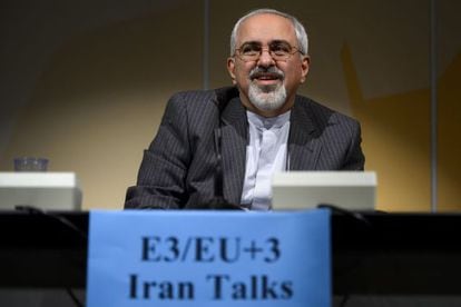 El ministro de Exteriores iraní, Mohamad Zarif, el miércoles en Ginebra.
