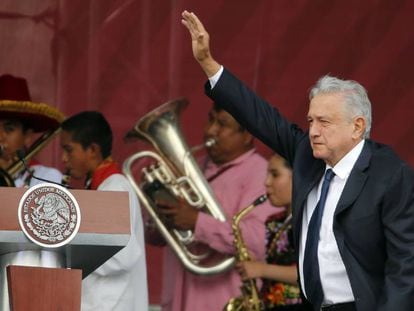 López Obrador ofrece un discurso este lunes.