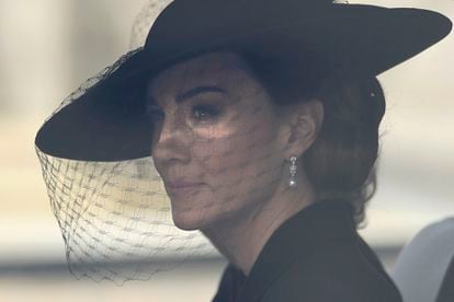 Kate, princesa de Gales, en el cortejo fúnebre de la reina Isabel II. 
