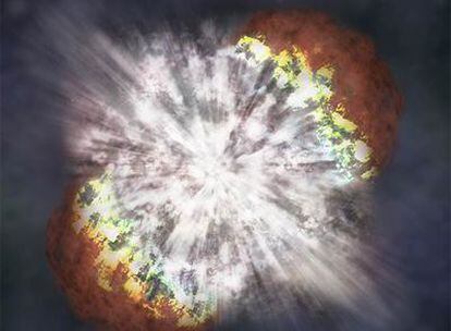 Ilustración realizada por la NASA de la supernova SN 2006gy
