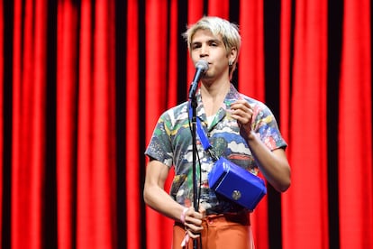 SAN FRANCISCO, CALIFORNIA - JUNE 22: Julio Torres performs onstage at the 2019 Clusterfest on June 22, 2019 in San Francisco, California. (Photo by Jeff Kravitz/FilmMagic for Clusterfest)