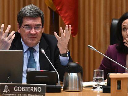 El ministro de Inclusión, Seguridad Social y Migraciones, José Luis Escrivá, en un imagen tomada el jueves durante su comparecencia en la Comisión de Trabajo.