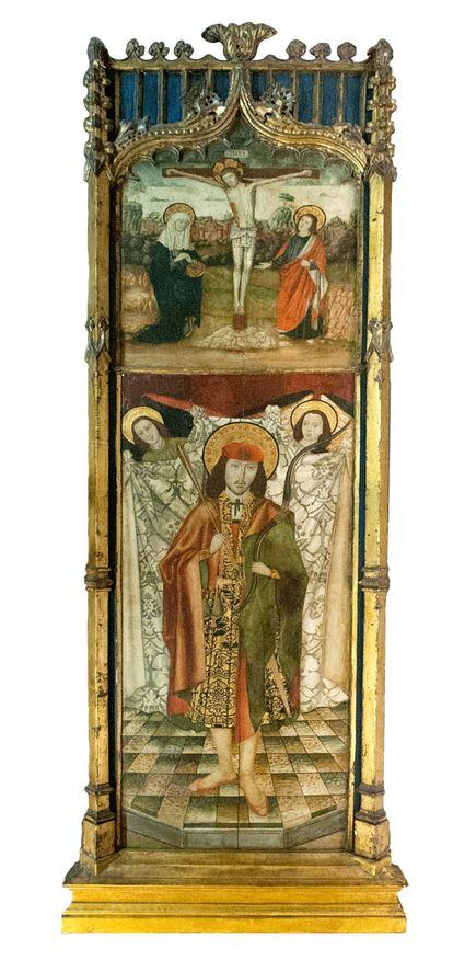 El retablo completo de San Sebastián de San Jeroni de la Murtra adquirido por el museo de Badalona.