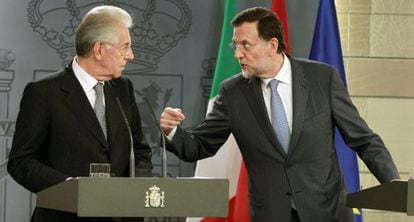 Rajoy y Monti, el jueves en La Moncloa.