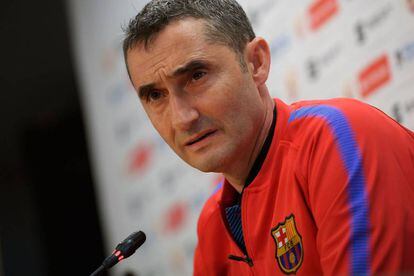 Valverde, en la Ciudad Deportiva del Barcelona.