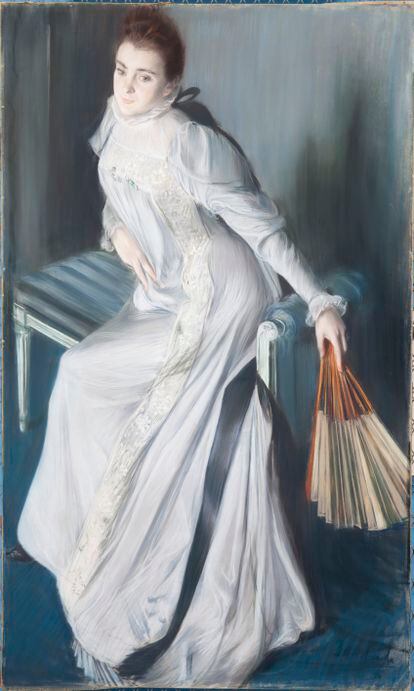 Eugenia de Errázuriz, retratada por el pintor Jacques-Emile Blanche en 1890. La obra cuelga ahora en el museo The Dixon Gallery and Gardens de Memphis.