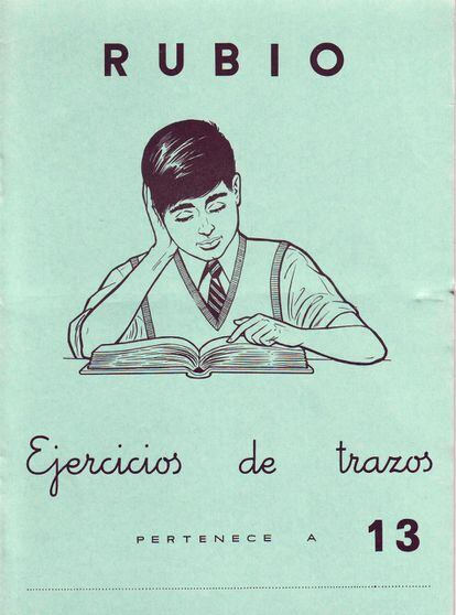 Cubierta de un cuaderno Rubio de caligrafía.