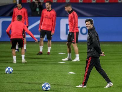 Solari, en el entrenamiento.