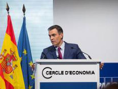 Clausura de la XXXVI Reunió Cercle d'Economia en Barcelona con el presidente del Gobierno, Pedro Sánchez.