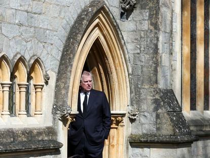 El príncipe Andrés, en la capilla de Todos los Santos, en Windsor, en abril del año pasado.