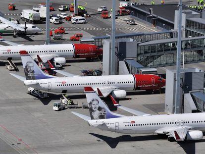 Aviones de la aerolínea Norwegian.