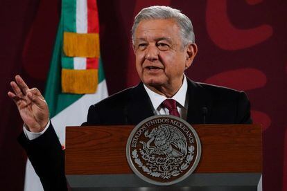 El presidente de México, Andrés Manuel López Obrador, durante su conferencia mañanera del 26 de octubre de 2022, en Ciudad de México.