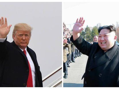 Una combinaci&oacute;n de im&aacute;genes de Donald Trump y Kim Jong-Un 