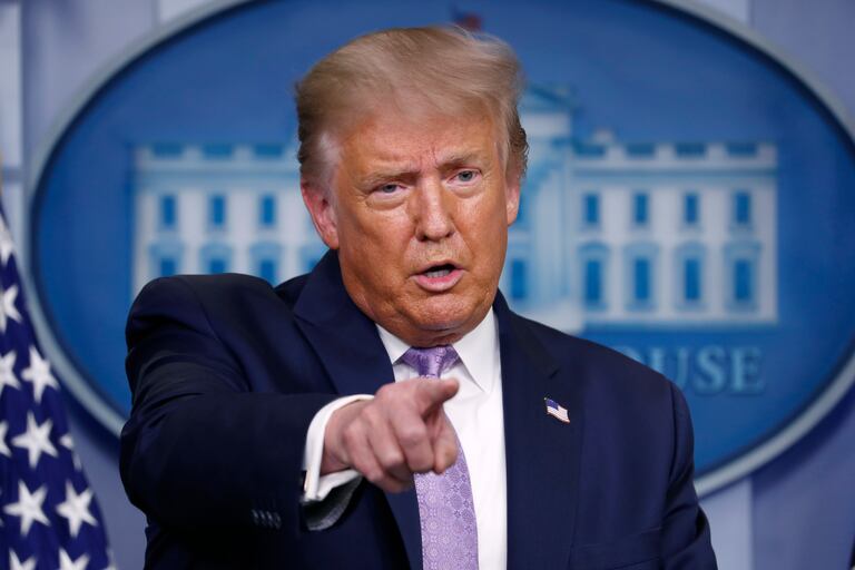 Trump, en un encuentro con periodistas ayer en la Casa Blanca.
