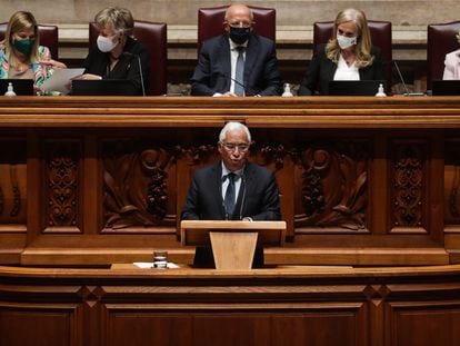 El primer ministro portugués, António Costa, durante su intervención en la Asamblea de la República este jueves.