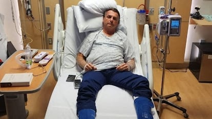 Jair Bolsonaro, esta semana en un hospital de Florida.