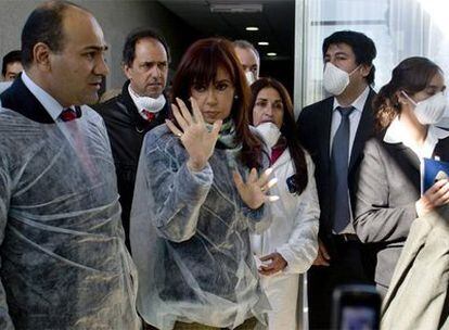 La presidenta, Cristina Fernández de Kirchner, en una visita a un hospital de Buenos Aires.