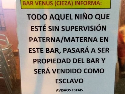 Cartel del bar Venus. 