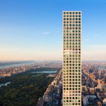 El diseño de Rafael Viñoly, en el 432 de Park Avenue, está inspirado en la cuadrícula de una papelera de Josef Hoffmann de 1905. Hasta marzo era la torre residencial más alta de Occidente. |