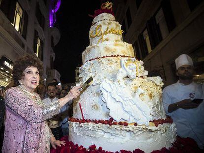 Gina Lollobrigida, este martes en Roma, en su 90 cumplea&ntilde;os.