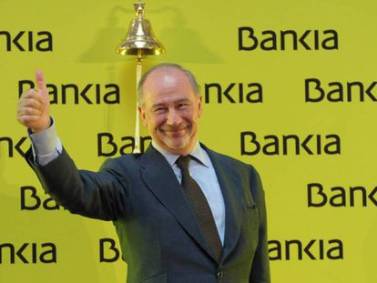 Rodrigo Rato, expresidente de Bankia, en la salida a Bolsa de la entidad.