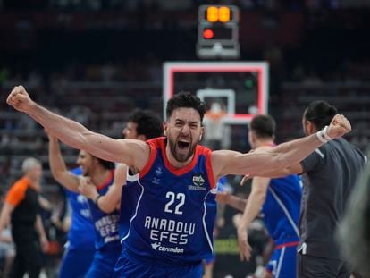 Micic, tras ganar la última final de la Euroliga, ante el Madrid en Belgrado.