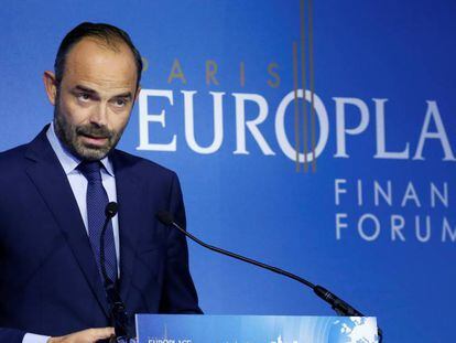 &Eacute;douard Philippe, primer ministro de Francia, el martes en el Foro Financiero Internacional Europlace, en Par&iacute;s.