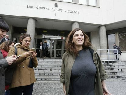 La delegada del Área de Cultura y Deportes del Ayuntamiento, Celia Mayer, a la salida de los juzgados de Plaza Castilla.