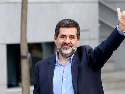 Jordi Sanchez a su llegada a la Audiencia Nacional para declarar por sedición en octubre.
