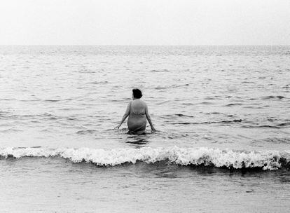 'Entering the sea', photograph taken in Sitges, 1966.