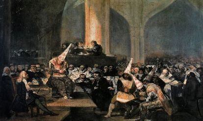 &#039;Auto de fe de la Inquisici&oacute;n&#039;, &oacute;leo de Francisco de Goya de la Academia de Bellas Artes.