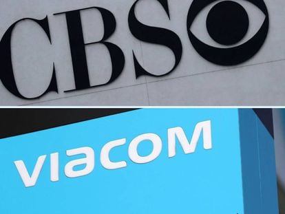 Los logos de CBS y Viacom. 