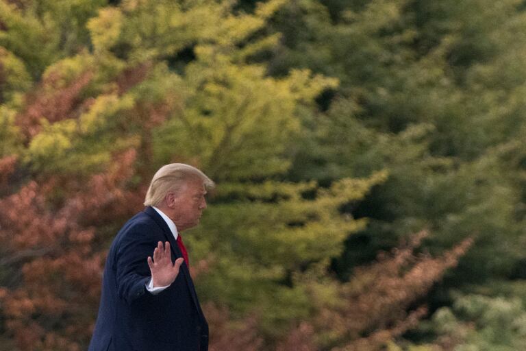 El presidente Donald Trump llegando a la Casa Blanca.