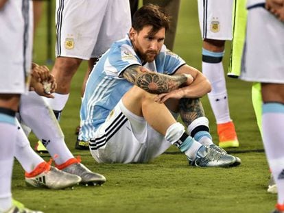 Messi, tras perder la final de la Copa América ante Chile. NICHOLAS KAMM AFP