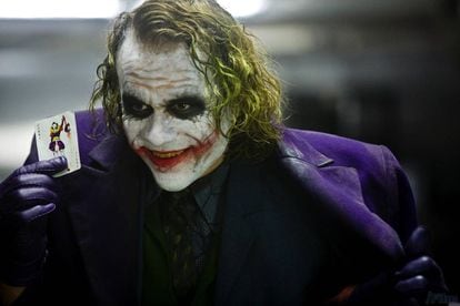 Heath Ledger como el Joker en El caballero oscuro (Christopher Nolan, 2008).