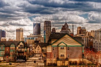 Vista del 'downtown' de Detroit desde Brush Park, uno de las zonas que han renacido en la ciudad norteamericana.