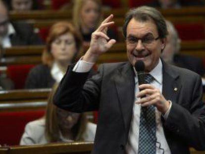 Artur Mas, en el parlamento catalán, el pasado miércoles.