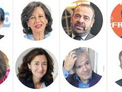 José María Álvarez-Pallete, Ana Botín, Gabriel Escarrer, Antonio Huertas, Rosa García, Carina Szpilka, Celestino García y Augusto Martín.