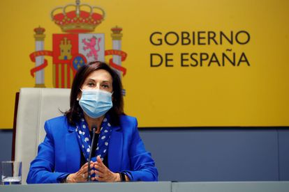La ministra de Defensa, Margarita Robles, durante una rueda de prensa el pasado septiembre en Madrid.