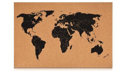 Navaris tablero de notas de corcho - Tablero con mapa del mundo de