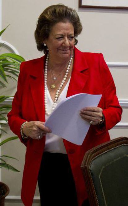 La alcaldesa de Valencia, Rita Barberá, este jueves.