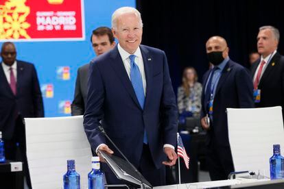 El presidente de Estados Unidos, Joe Biden, durante la cumbre de la OTAN, el miércoles en Madrid.