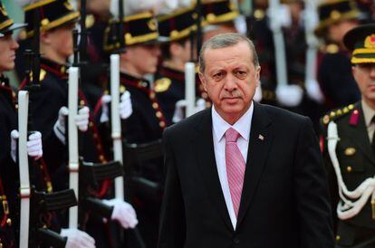 Recep Tayyip Erdogan, este lunes en Bruselas.