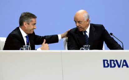 El CEO del BBVA, Ángel Cano, y el presidente, Francisco González.