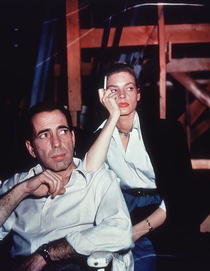 Lauren Bacall con Humphrey Bogart, en 1948.