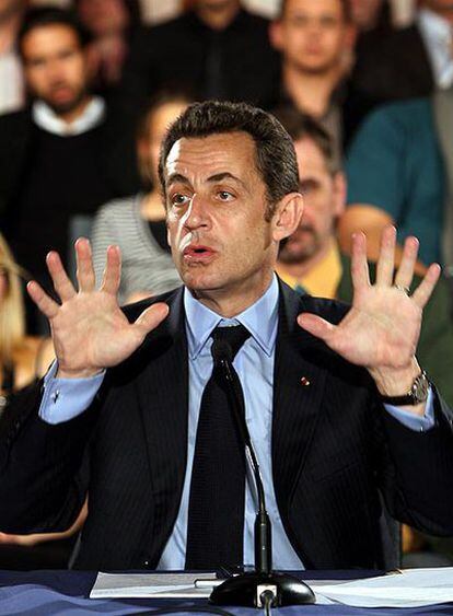 Nicolas Sarkozy, ayer en Tolón, al sur de Francia.
