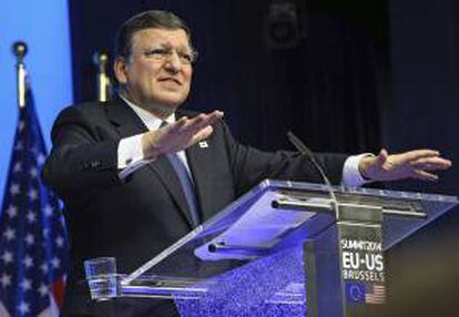 El presidente de la Comisión Europea, José Manuel Durao Barroso, comparece ante los medios durante una rueda de prensa. EFE/Archivo